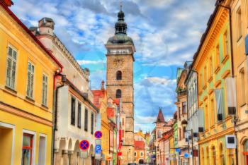Buildings in the old town of Ceske Budejovice - South Bohemia, Czech Republic.