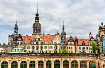 View of Dresden castle from Zwinger Palace - Germany, Saxony