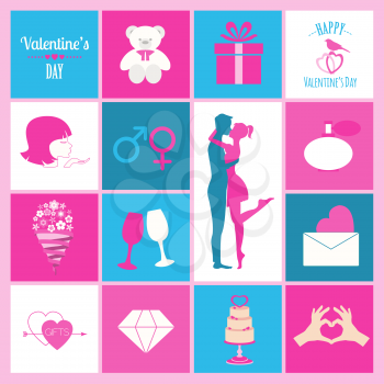 Valentine's day infographic. Flat style love graphic template. Vector illustration