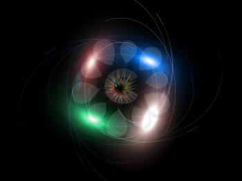 Abstract illustration of magic beams with an unusual star in the center
