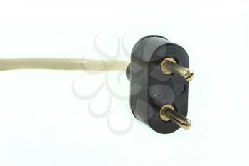 Electric plug with a wire on a white background