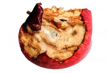 Dry red Apple on a white backgroun
