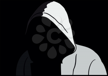 Illustration of siuhouette of anonymous on a black background