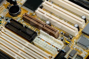 Part of the motherboard close up
