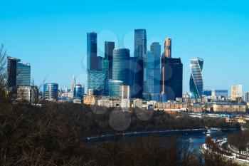 Moscow city skyscrapers downtown background hd