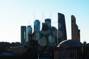 Moscow city skyscrapers downtown background hd