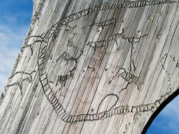 Norway wooden graffiti 