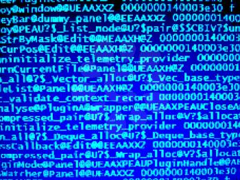 Blue pixelated computer code backdrop hd
