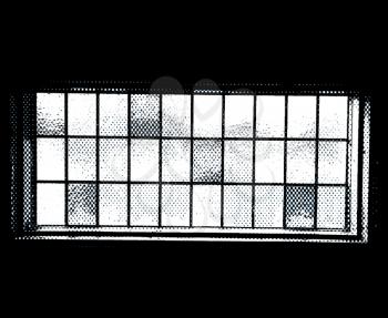 Horizontal black and white windows patchwork illustration background hd