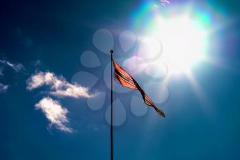 Waving Norway flag with light leak background hd