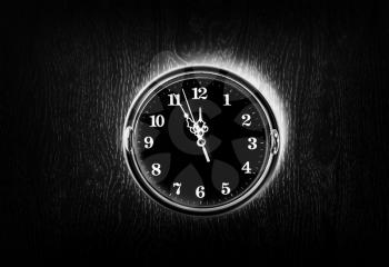 Dark vintage clock on the wall texture background hd