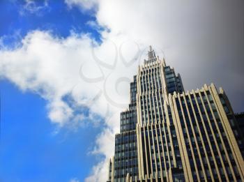 Diagonal Moscow skyscraper backdrop background high defenition