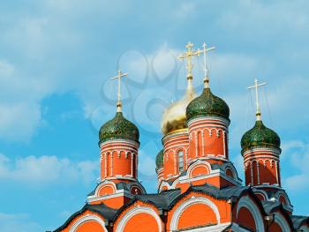Russian church on Red Square background