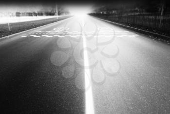 Empty road with two separated lanes background