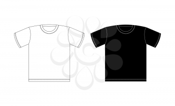 T-shirt black and white on a white background. Clothing pattern for application design. Vector illustration clean t-shirts.
