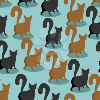 Back Cat seamless pattern. Pets background. Animal ornament
