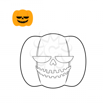 Halloween pumpkin coloring book. Symbol for dreaded holiday in linear style
