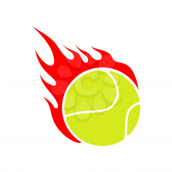 Fire tennis. Flame ball. Emblem game sport team
