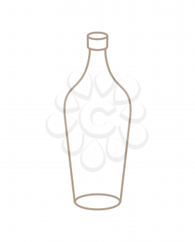 Empty Glass bottle isolated. transparent flask on white background
