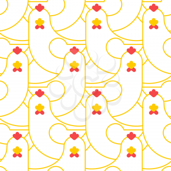 Chicken seamless pattern. Farm bird background ornament
