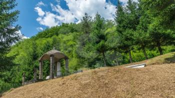 Kolasin, Montenegro - 07.16.2018.  Orthodox monastery Moraca. One of the most popular places to visit tourists  in Montenegro.