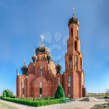 Church of St. Nicholas in Rybakovka, Odessa region, Ukraine, on a sunny summer day