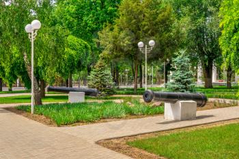 Izmail, Ukraine 06.07.2020. City park in Izmail, Ukraine, on a sunny summer day