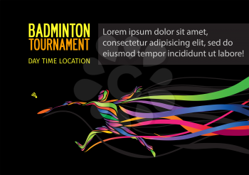 Badminton sport invitation poster or flyer background with empty space, banner template