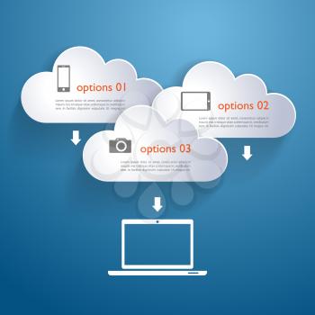 Vector Network clouds with infographic elements and icons