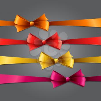 Vector illustration Set of color bow. EPS 10