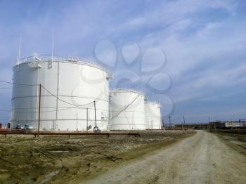 Storage tanks for petroleum products. Equipment refinery.                               