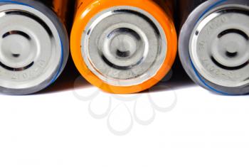 Salt and alkaline batteries, a source of energy for portable technology. AAA and AA batteries