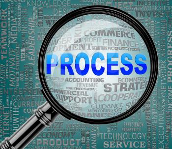 Process Magnifier Indicating Task Proceedure 3d Rendering