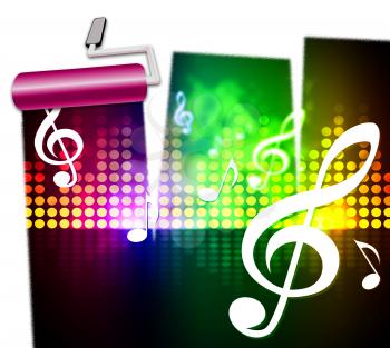 Music Symbols Representing Singing Soundtracks And Audio