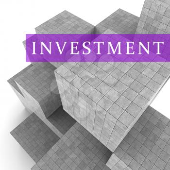 Invest Blocks Indicating Return On Investment 3d Rendering