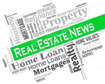 Real Estate News Showing Property Market And Newspapers
