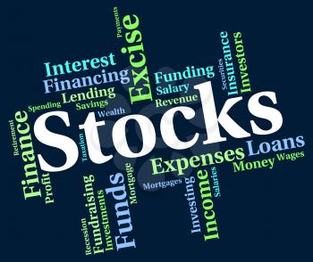 Stocks Word Showing Return On Investment And Buy In 