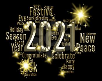 Two Thousand Twenty-One Indicating Happy New Year And Celebrate