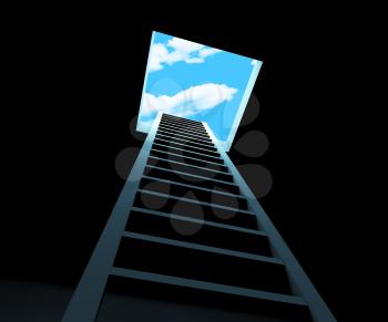 Ladder Escape Representing Get Away And Climb
