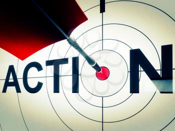 Action Target Shows Active Motivation, Drive Or Proactive