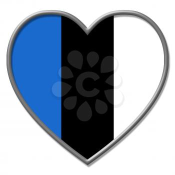 Heart Estonia Indicating Valentines Day And Estonian