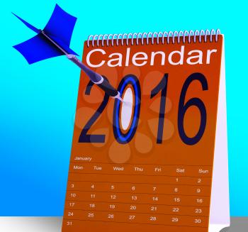 2016 Schedule Calendar Showing Future Business Targets