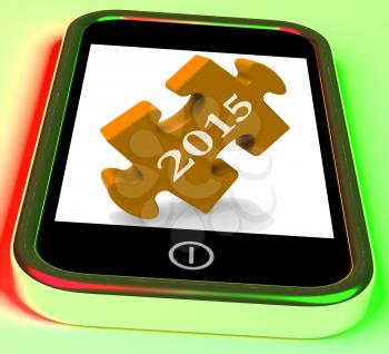 2015 On Smartphone Showing Future Plans For New Year