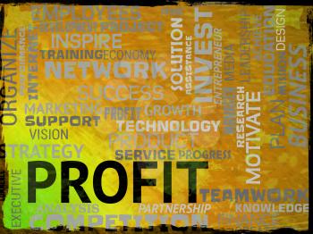 Profit Words Representing Investment Success And Lucrative
