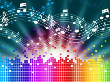 Rainbow Music Background Meaning Melody Singing And Soundwaves
