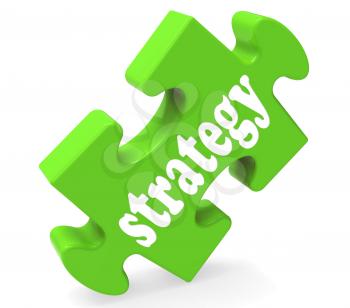 Strategy Piece Showing Business Solutions Goals And Planning