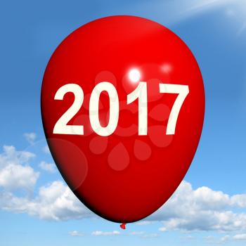 Two Thousand Seventeen on Balloon Showing Year 2017