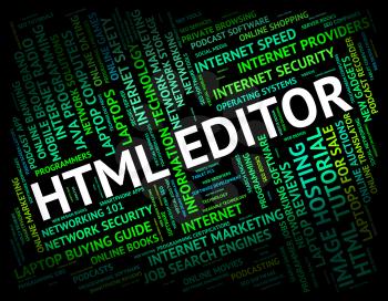 Html Editor Representing Hypertext Markup Language And Programming