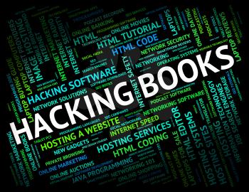 Hacking Books Showing Text Threat And Unauthorized