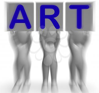 Art Placards Meaning Artistic Paintings Designs And Drawings
